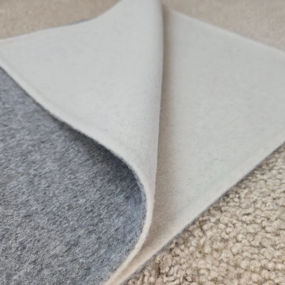 NWOT Reversible Wool Scarf Minimalist Modern Grey & Cream
